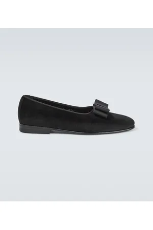 Manolo Blahnik Slippers Toro de terciopelo con lazo