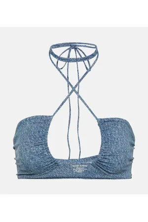 MAGDA BUTRYM Top de bikini de cuello halter estampado