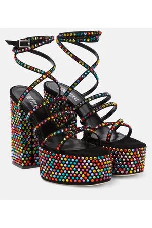 PARIS TEXAS Sandalias Holly Evita de piel adornadas