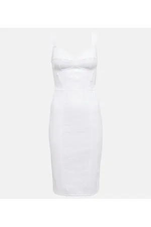 Dolce & Gabbana Vestido bustier midi con encaje