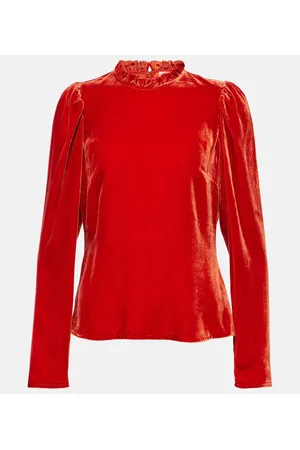 ULLA JOHNSON Blusa Mariene de terciopelo