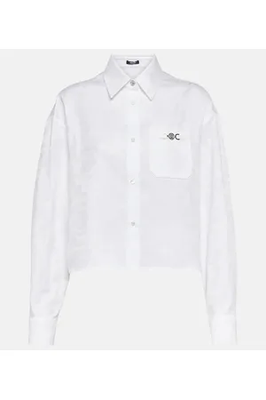 VERSACE Camisa cropped Barocco de algodón
