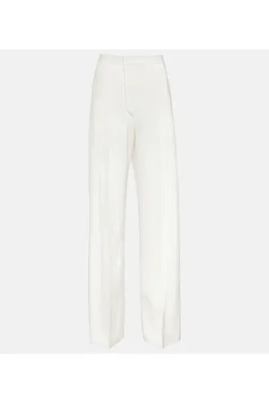 Victoria Beckham Pantalones anchos de tiro alto plisados