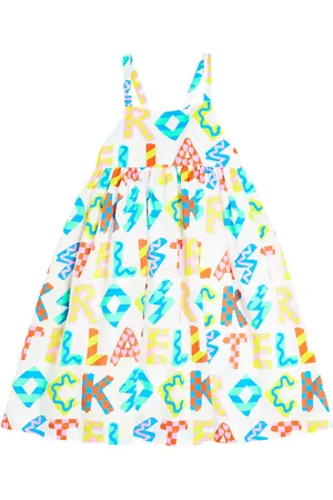 Stella McCartney Vestido de algodón estampado con logo