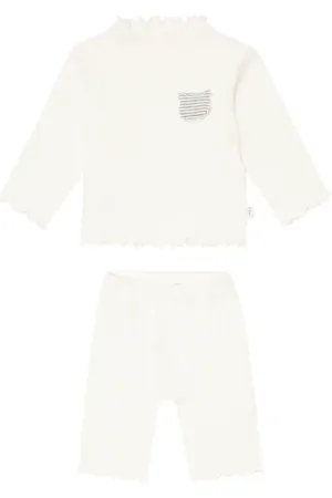 Il gufo Bebé - set de top y shorts de punto acanalado