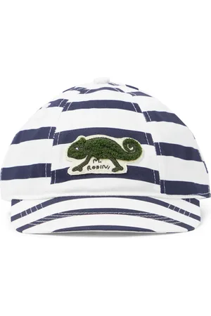Mini Rodini Gorra de algodón bordada a rayas