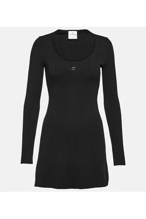 Courrèges Courrèges Vestido corto acanalado de jersey