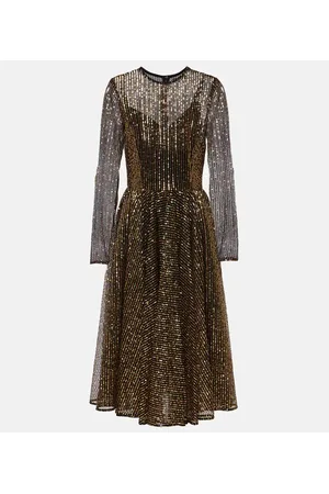 Dolce & Gabbana Vestido midi de tul con lentejuelas