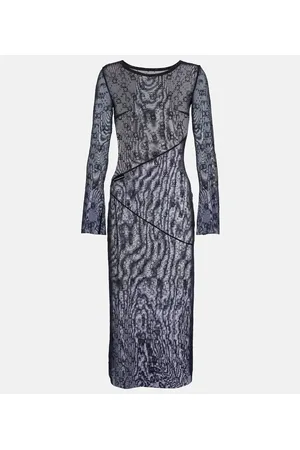 Marine Serre Vestido midi Moonogram de malla