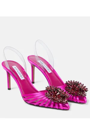 Aquazzura Salones Crystal Margarita de satén