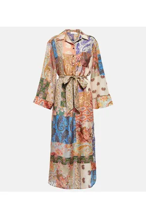 ZIMMERMANN Vestido midi Devi de seda con motivo