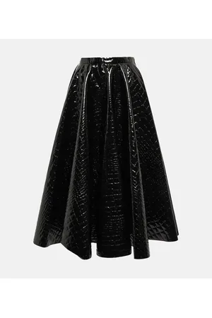 Alaïa Alaïa Falda midi efecto cocodrilo