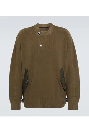 SACAI Jersey de algodón acanalado
