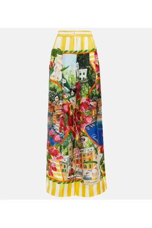 Dolce & Gabbana Portofino pantalones anchos en sarga de seda