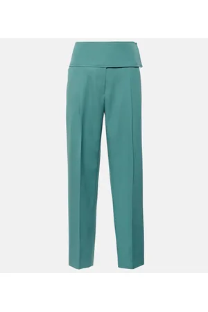 Jil Sander Pantalones anchos de lana plisados