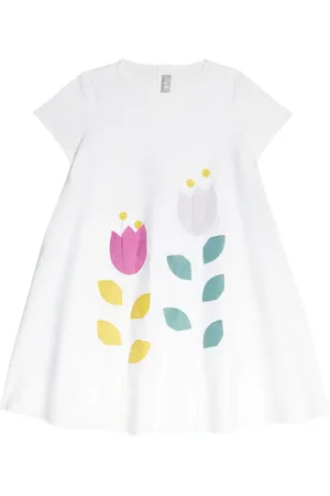 Il gufo Vestido de algodón estampado