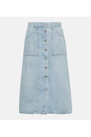 Citizens of Humanity Falda midi Anouk en denim de tiro alto