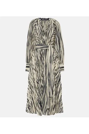 Proenza Schouler Vestido midi Carol de chifón a rayas