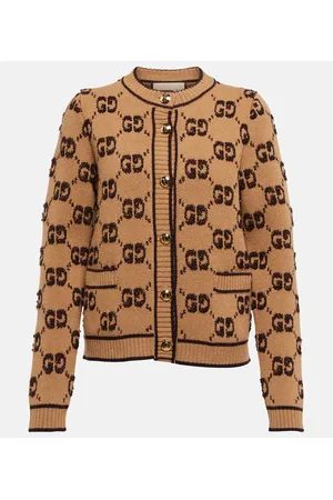 Gucci Cárdigan de rizo de lana con GG en jacquard