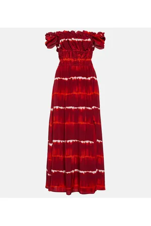 Altuzarra Vestido midi de seda sin hombros