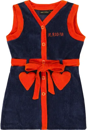 Mini Rodini Vestido de pana en mezcla de algodón