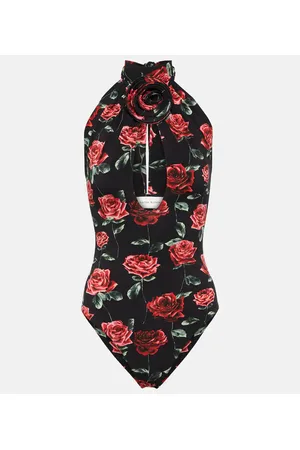 MAGDA BUTRYM Body de jersey floral con abertura