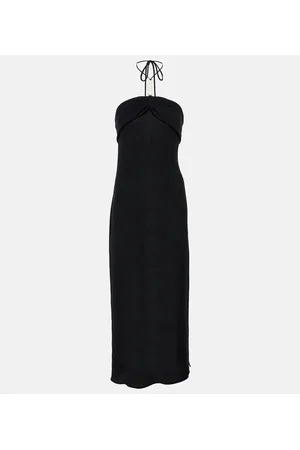 MAGDA BUTRYM Vestido midi adornado con cuello halter