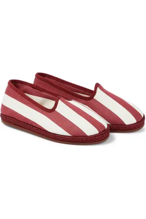 Loro Piana Slippers de lona a rayas