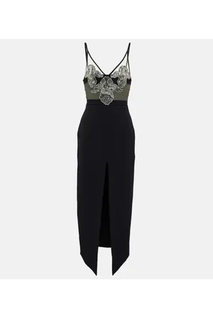DAVID KOMA Vestido midi adornado