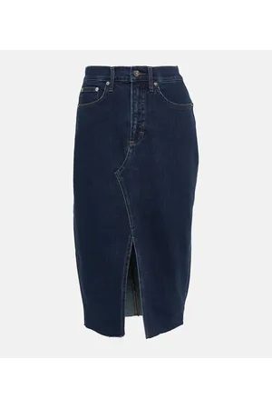 VERONICA BEARD Falda midi Breves en denim
