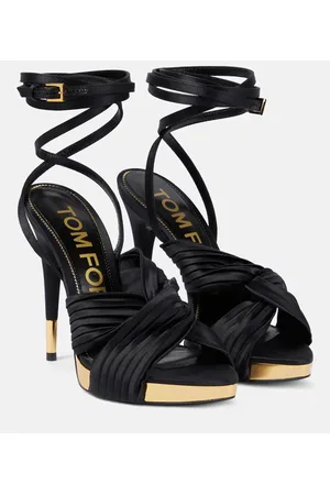 Tom Ford Sandalias de satén con plataforma