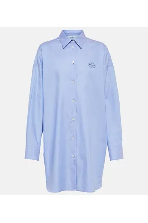 Prada Camisa de algodón con logo oversized