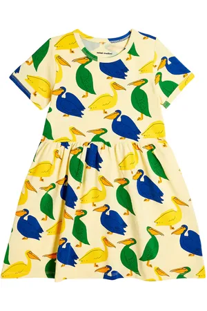 Mini Rodini Vestido en mezcla de algodón estampado