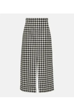 Burberry Falda larga de sarga con pata de gallo