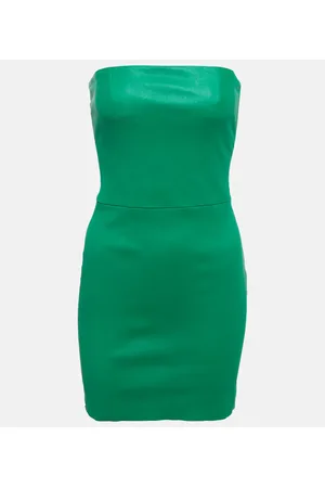 Stouls Vestido corto Amina de piel sin tirantes