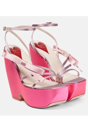 Roger Vivier Sandalias Choc Bow de satén con cuña