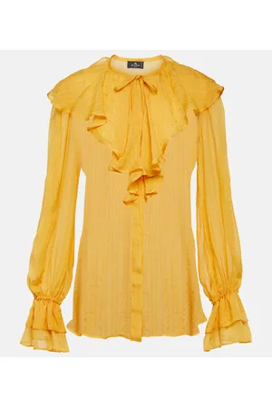 Etro Blusa de seda con volantes