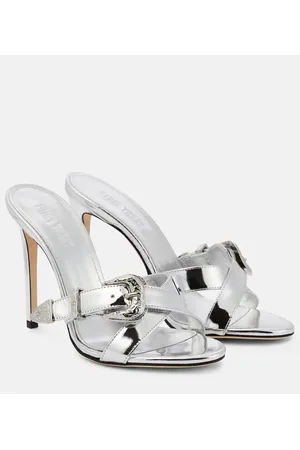 PARIS TEXAS Mules Regina 105 de piel metalizada