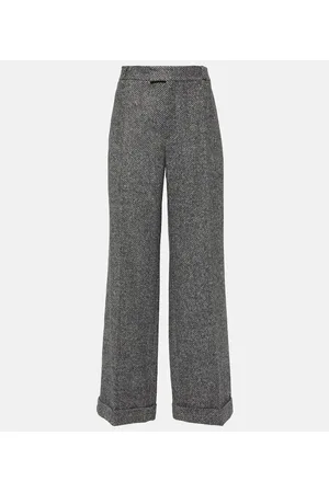 Brunello Cucinelli Pantalones flared de mezcla de lana