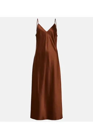 Joseph Vestido midi Clea en satén de seda