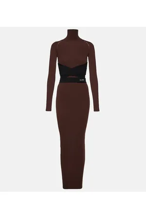 Alaïa Alaïa Vestido largo en jersey de cuello alto