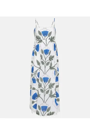 Juliet Dunn Vestido midi de algodón floral