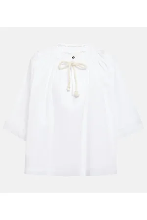 Jil Sander Top de algodón plisado