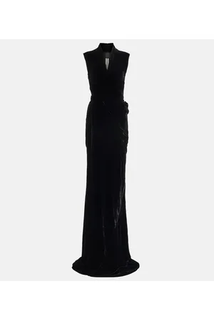 Rick Owens Vestido largo wrap de terciopelo