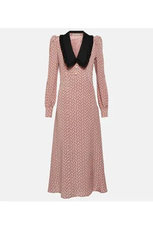 Alessandra Rich Vestido midi de seda estampado