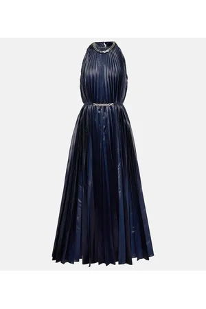 Christopher Kane Vestido midi de lamé con cuello halter