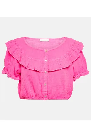 LOVESHACKFANCY Crop top Elania de algodón