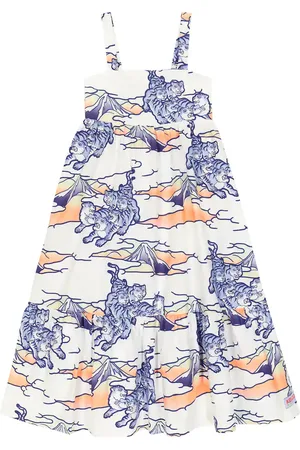 Kenzo Vestido en popelín de algodón estampado