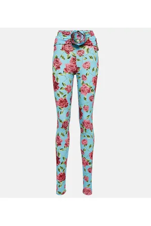 MAGDA BUTRYM Leggings estampados con aplique floral
