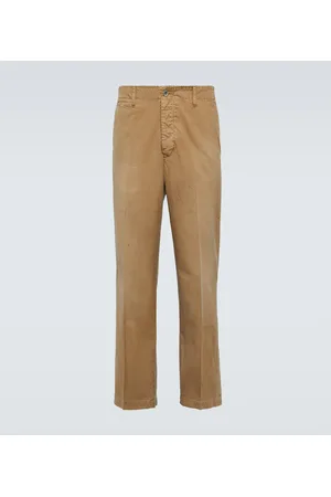 VISVIM Pantalones rectos Field de lona de algodón